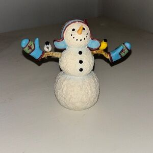 Lenox Snowman Figurine with Blue and Red Accents